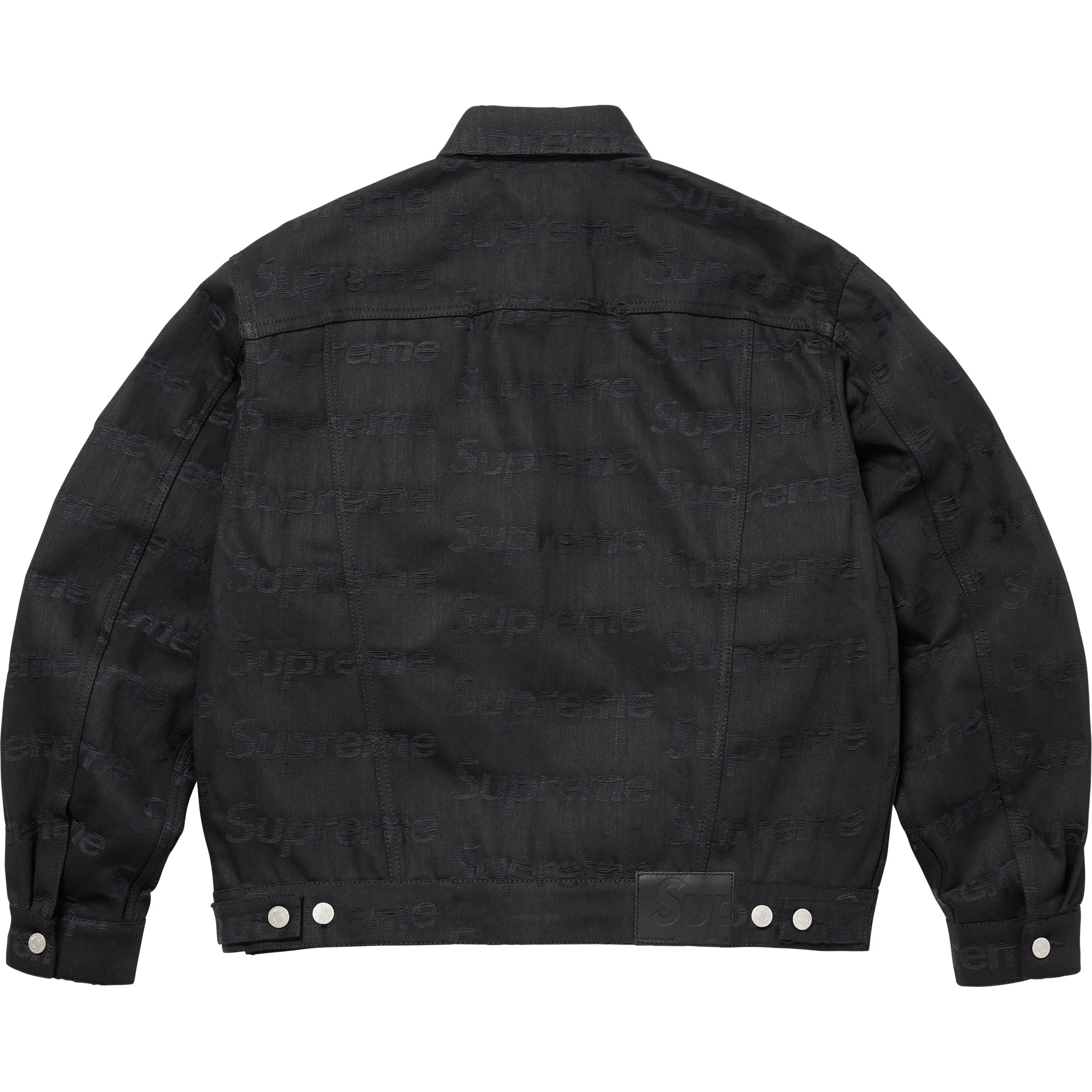 Jacquard Logos Denim Trucker Jacket view 7